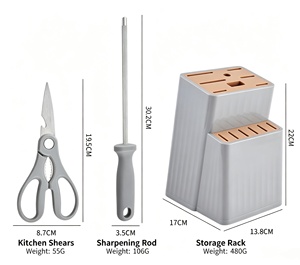 Couteaux de cuisine en acier inoxydable de haute qualité, vente en gros d'usine, ensemble de 15 pièces, choix cadeau, manches ergonomiques, couteau de chef, OEM - Product Image 6