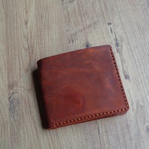 Cartera Bifold de Cuero Genuino para Hombre, Estilo Vintage, Hecha a Mano, Cierre Abierto, Impermeable, LW-0234 - Product Image 1