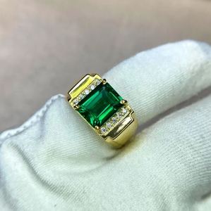 <b>Mens</b> 925 Sterling <b>Silver</b> Emerald Cut 3 Carat Emerald Engagement & Wedding <b>Ring</b> Luxury Gift <b>for</b> Her - Product Image 3