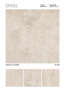 Azulejos de porcelana mate tallados de 600x600 mm, desarrollados para ofrecer un relieve superficial suave, un tono natural y una durabilidad interior prolongada. - Product Image 5