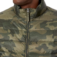 Veste matelassée en velours personnalisée Shuja Sports, imperméable, coupe-vent, à capuche, motif camouflage, toucher doux et luxueux, rembourrée