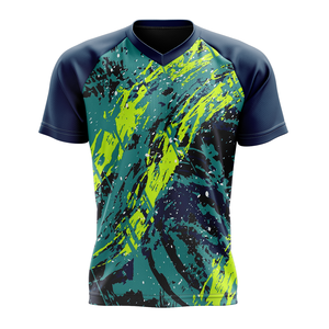 Camisetas de cuello en V suaves para hombre con logo personalizado, de secado rápido, manga corta, transpirables, OEM. - Product Image 5