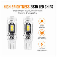 Ampoules LED TCYATO pour éclairage de plaque d'immatriculation de voiture T10 5SMD, ampoule LED de voiture à haute luminosité avec décodage progressif, petite ampoule de positionnement pour voiture