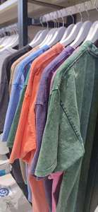 T-shirts pour hommes en coton lourd surdimensionné, impression graphique de haute qualité, t-shirt brun délavé à l'acide pour hommes - Product Image 3