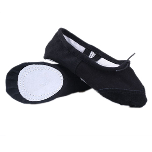 Chaussons de danse et de gymnastique pour femmes, dessus en satin doux, doublure en coton, semelle en caoutchouc, talon plat - Product Image 2