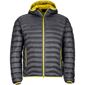 2026 New Men's Hooded Puffer Jacket Winter <b>Quilted</b> Windproof Zipper Closure Casual Solid Color Polyester <b>Wadding</b> Black - Product Image 5