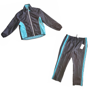 Veste à manches longues avec fermeture éclair intégrale, pantalon assorti avec poignets élastiques aux chevilles, deux poches, coupe-vent, ensemble de survêtement - Product Image 1
