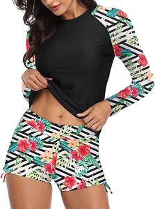 Custom Logo Women's Rash <b>Guard</b> <b>Uniform</b> Set High Quality Bulk Order Sportswear Vendor Factory Price Quick-Dry Swim Top Outfit - Product Image 2