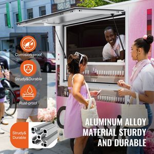 Finestra di Servizio in Lega di Alluminio 48"x36" per Food Truck, Angolo di 85 Gradi, Facile Accesso al Servizio - Product Image 5