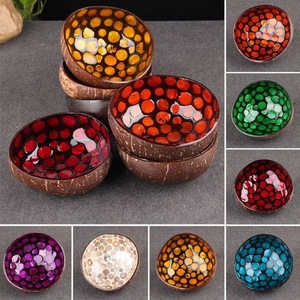 ชุดภาชนะใส่ของหวานทำมือจากเปลือกมะพร้าวประดับมุกสำหรับร้านอาหาร โรงแรม และจัดแสดง - Product Image 4