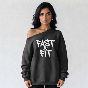 Custom Logo Women Super Soft Polyester Cotton Fabric <b>Sweatshirt</b> anti-wrinkle breathable Solid Color <b>Off</b> <b>Shoulder</b> - Product Image 4