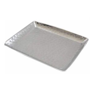 Rectangle <b>Metal</b> Decorative Tray With Vintage Engraved Floral Pattern Handmade Design Style - Product Image 4