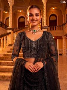 Black <b>Sequin</b> Ball Gown Bridesmaid Dress with Beading Long Sleeve Backless Floor-Length Modern Style Floral Print Reversible 3037 - Product Image 2
