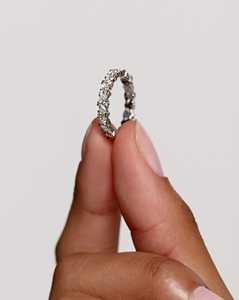 Anillo Apilable de Diamantes de Eternidad Completa, 3.4mm, Corte Marquesa, Cultivado en Laboratorio, Minimalista, para Boda, Oro Sólido de 10K, 14K, 18K, Certificado IGI - Product Image 3