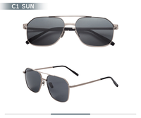 Lunettes de soleil polarisées Fashion Square à double couche, protection UV, monture légère et durable, unisexe, confort optimal pour la plage