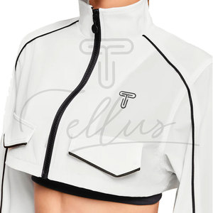 Wholesale Custom Logo Women's Cropped Bomber <b>Jacket</b> <b>Short</b> Canvas for Autumn/Winter Outdoor Fashion - Product Image 4