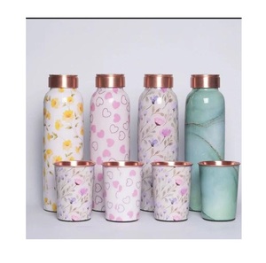 Handmade Pure <b>Copper</b> <b>Drinking</b> <b>Bottle</b> Ayurvedic Water <b>Bottle</b> Reusable Leakproof <b>Copper</b> <b>Bottle</b> For Men Women Travel Office Gym - Product Image 3