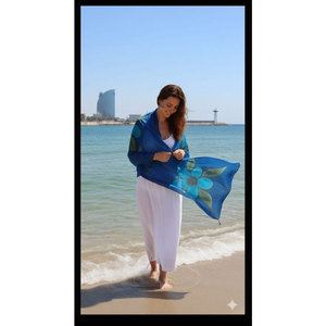 New Collection Fine Wool Hand Painted Stole 70x200cms Premium Quality Elegant Designer Winter Shawl <b>Scarf</b> for Women Soft - Product Image 3