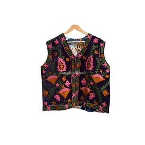 Chaleco de Terciopelo Unisex, Hecho a Mano, con Bordado Largo, Estilo Boho Chic, Chaqueta Casual para Mujer - Product Image 1