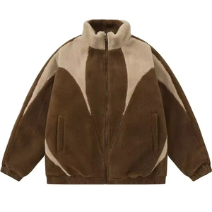 Veste décontractée pour homme, couleur unie, fermeture éclair, coupe ample, manches longues, manteau d'hiver en sherpa, polaire respirant, mode streetwear, personnalisable - Product Image 4