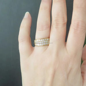 Anillo de Compromiso y Boda de Plata de Ley 925 con Tres Hileras de Diamantes Moissanite Estilo Vintage, Joyería Hip Hop, Regalo para Hombre - Product Image 4