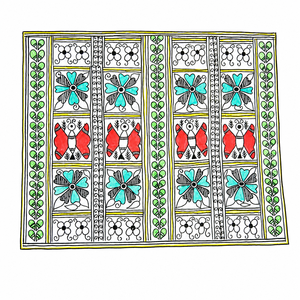 Papel Madhubani Premium Impreso a Mano para Manualidades, Envoltura de Regalos, Papelería, Scrapbooking, Impresión y Proyectos DIY - Product Image 1