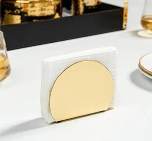 Modern Metal Tissue Box <b>Holder</b> Gold Finish Free Standing Design - Product Image 3