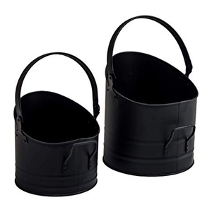 Elegante Cubo para Carbón con Acabado Dorado, Ligero, Tradicional, de Hierro y Metal, para Chimeneas, Jardín y Exteriores - Product Image 3