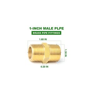 Raccord de tuyauterie en laiton, raccord hexagonal, raccord mâle 1 pouce x raccord mâle 1 pouce, sur mesure - Product Image 3
