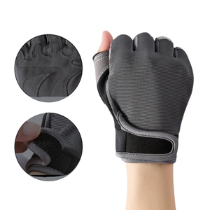 High Quality Leather Anti Slip Gym Gloves Custom Logo Weight Lifting Bodybuilding Cross Training Fitness Sports - Product Image 4