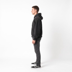 <b>Y2K</b> Gothic Zip Up Hoodie Detachable Hood Trim Graphic Print Oversized Unisex <b>Streetwear</b> Custom Wholesale Low MOQ - Product Image 3