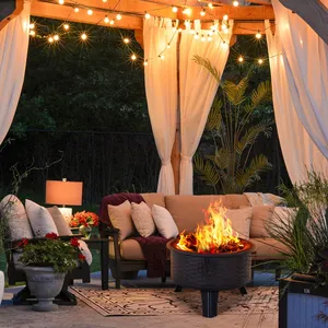Geometric Outdoor Tabletop <b>Fire</b> Pit Handmade Steel Bonfire Decor Modern Export Quality Stainless Steel Wood-Fueled BBQ - Product Image 4