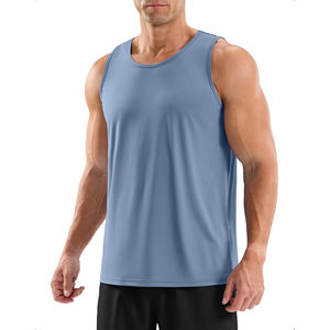 Men's Performance Tank <b>Top</b> Quick Dry Sleeveless Workout Gym Fitness Running <b>Vest</b> Athletic Sportswear 100% Cotton Breathable Crew - Product Image 1