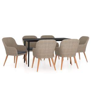 Conjunto de Comedor para Jardín en Marrón y Negro - Product Image 2