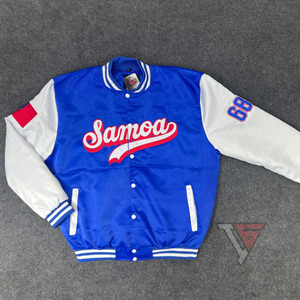 Custom Team Satin High Quality Fashion Men Winter Varsity Bomber Winter Jacket 100% Satin - Product Image 1