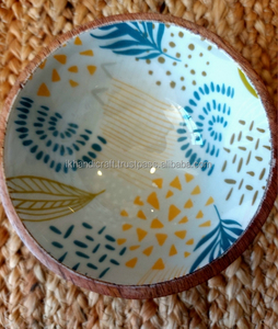 Trending Eco-Friendly Bohemian Enamelled Mango Wood Serving Salad <b>Bowls</b> Fully Recycled <b>Plastic</b> <b>Parties</b> Tray Set New Design - Product Image 4