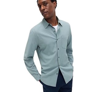 Men’s Cotton Rich <b>Seersucker</b> Casual <b>Shirt</b> – Lightweight Textured Summer Button Down Full Sleeve Comfort Fit <b>Shirt</b> - Product Image 3