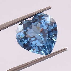 Aigue-marine brésilienne taille cœur, pierre précieuse naturelle certifiée, haute clarté, qualité bijoux de luxe, pierre de naissance - Product Image 5