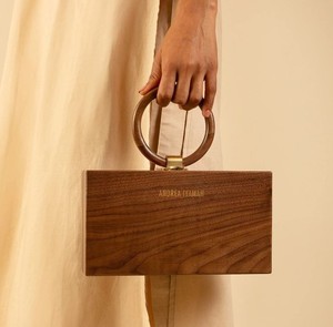 Sculpted <b>Rustic</b> <b>Wooden</b> Evening Clutch With Polish Finished For Wedding Festive Wear Party Boho Luxe Fashion Statement Purse &Bag - Product Image 5