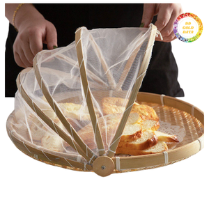 Lightweight Bamboo Food Cover Dome with Breathable Mesh for Dining <b>Table</b> - Product Image 6
