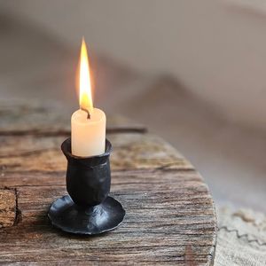 Handmade <b>Black</b> Iron <b>Candlestick</b> Holder Heat Resistant Home Decoration Classic Design - Product Image 1