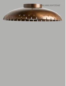 High End Mid Century Modern LED Brass Flush Mount <b>Ceiling</b> <b>Light</b> Vintage Style Dome Fixture <b>Retro</b> Metal Living Room - Product Image 5