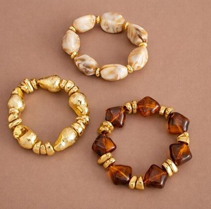 Luxury Resin Stone Beaded Stretch <b>Bracelet</b> Set Handmade Fashion Jewelry Elegant <b>Boho</b> Statement Wrist Accessory Timeless Craft - Product Image 5
