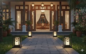 Garden lights Viet Nam Semi Flush Mount Outdoor/Villa/Garden 3500K (Warm White) steel/inox LED Warm White Constant Light - Product Image 6