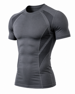 Custom <b>Men's</b> <b>Compression</b> T-<b>Shirt</b> Breathable Slim Fit Canvas Quick Dry Base Layer Gym Fitness Running Athletic Sports OEM ODM - Product Image 3