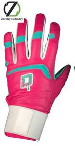 Guantes de Bateo Clash (Rosa/Verde Azulado) - Guantes de Cuero Genuino para Jugadores de Béisbol y Sóftbol - Unisex-Juveniles, Unisex-Adultos - Product Image 3
