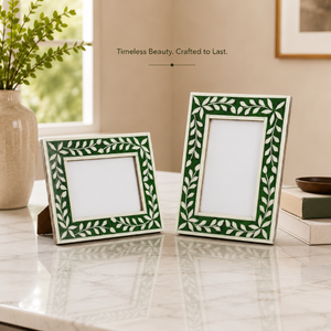 Handcrafted Green Mother of Pearl Floral Inlay <b>Photo</b> <b>Frame</b> Decorative | Wooden Picture <b>Frame</b> for Tabletop & Wall Display Home - Product Image 5