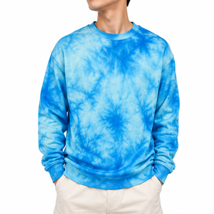Tie Dye Sweatshirt Private Label Ready Cotton <b>Terry</b> <b>Bulk</b> Garment Supplier breathable production waistband longline trendy cuffs - Product Image 1