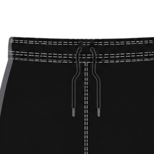 Shorts de rugby noir et blanc, taille élastique avec cordon de serrage, pour entraînement et match, vêtements de sport légers pour équipe - Product Image 5