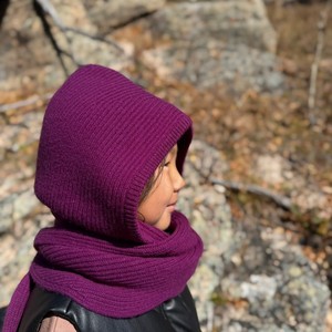 Pañuelo con Capucha Balaclava Hijab Musulmán 2 en 1 para Mujer, 100% Cachemira, Ecológico, Ligero, para Invierno, MONECO - Product Image 2